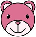 Cute pink bear head icon