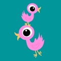 Cute pink birds