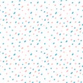 Cute pink blue confetti on white background seamless pattern illustration Royalty Free Stock Photo