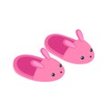 Cute bunny slippers isolated on white background Royalty Free Stock Photo