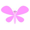 Cute pink butterfly flying icon. cartoon style Royalty Free Stock Photo