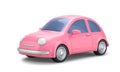 Cute pink car isolated on white background. Clipping path included Royalty Free Stock Photo