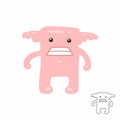 Cute pink Cartoon Monster Royalty Free Stock Photo