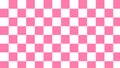cute pink checkerboard, checkered, plaid, gingham, tartan pattern background Royalty Free Stock Photo