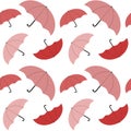 Cute pink colorful umbrella seamless pattern background illustration