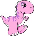 Cute Pink Dinosaur Vector
