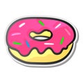 Cute pink donut, emoji sticker