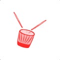 Cute pink drum stick musical tool
