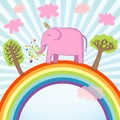 Cute pink elephant Royalty Free Stock Photo