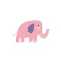 Cute pink elephant in cartoon style. Perfect for baby and kids design Royalty Free Stock Photo