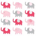 Cute Pink Elephant pattern Royalty Free Stock Photo