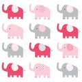 Cute Pink Elephant pattern