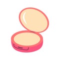 Cute pink face powder. Beauty cosmetic product for skincare.