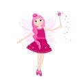 Cute pink fairy tale vector illustration