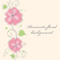 Cute pink floral card background