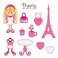 Cute pink girlish set Royalty Free Stock Photo