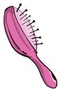 Cute pink hair brush , illustration, vector Royalty Free Stock Photo