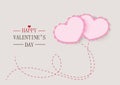 Valentine`s greeting card in paper cut style and vector design Royalty Free Stock Photo