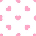 Cute pink hearts romantic seamless patttern. Texture for wallpapers, fabric, wrap, web page backgrounds, vector illustration