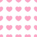 Cute pink hearts romantic seamless patttern. Texture for wallpapers, fabric, wrap, web page backgrounds, vector illustration