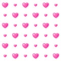 Cute pink hearts seamless pattern, Valentine`s Day, texture for wallpapers, fabric, wrap, web page backgrounds, vector