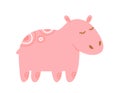 Cute pink hippopotamus