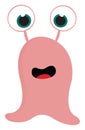 A cute Pink monster vector or color illustration Royalty Free Stock Photo