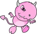 Cute Pink Monster Vector Royalty Free Stock Photo