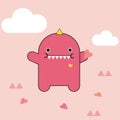 Cute pink monster vector illustration Royalty Free Stock Photo