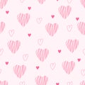 Cute pink pattern with heart. Perfect for wrapping, textile, fabric. Vector Royalty Free Stock Photo