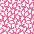 Cute pink pattern with little dancing ghosts