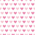 Cute pink pixel hearts vector seamless pattern background for Valentines day design