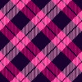 Cute Pink Plaid seamless patten. Vector diagonal checkered girl plaid textured background. Traditional striped fabric Royalty Free Stock Photo