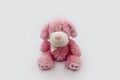 Cute pink puppy toy shot on white Royalty Free Stock Photo