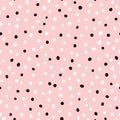 Cute pink seamless pattern Hand drawn wallpaper polka dot childish ornament Baby shower