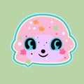 cute pink smiley cartoon background , generative ai