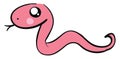 Cute pink snake, illustration, vector