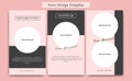 Cute Pink social media story design template set for fashion, cosmetic, event, or promotion with circle photo frame