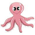 Cute Pink Squid Royalty Free Stock Photo