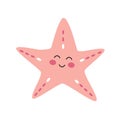 Cute pink starfish character