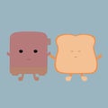 Toaster and bread. Illustration for postcards, greeting cards, posters, print for clothes