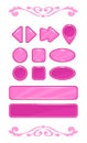 Cute pink vector game user interface