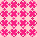 Cute pink vector geometric seamless pattern. Abstract texture with flower shapes Royalty Free Stock Photo