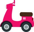 Cute pink Vespa car vector on the White Blackground