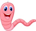 Cute pink worm cartoon