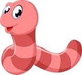 Cute pink worm cartoon Royalty Free Stock Photo