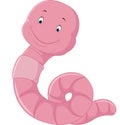 Cute pink worm cartoon Royalty Free Stock Photo