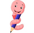 Cute pink worm cartoon Royalty Free Stock Photo
