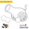 Cute pirate coloring page. Educational printable coloring worksheet