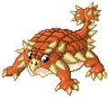 Cute Pixel Art Ankylosaurus Dinosaur